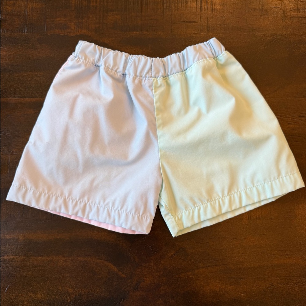 Pastel Colorblock Elastic Waist Shorts